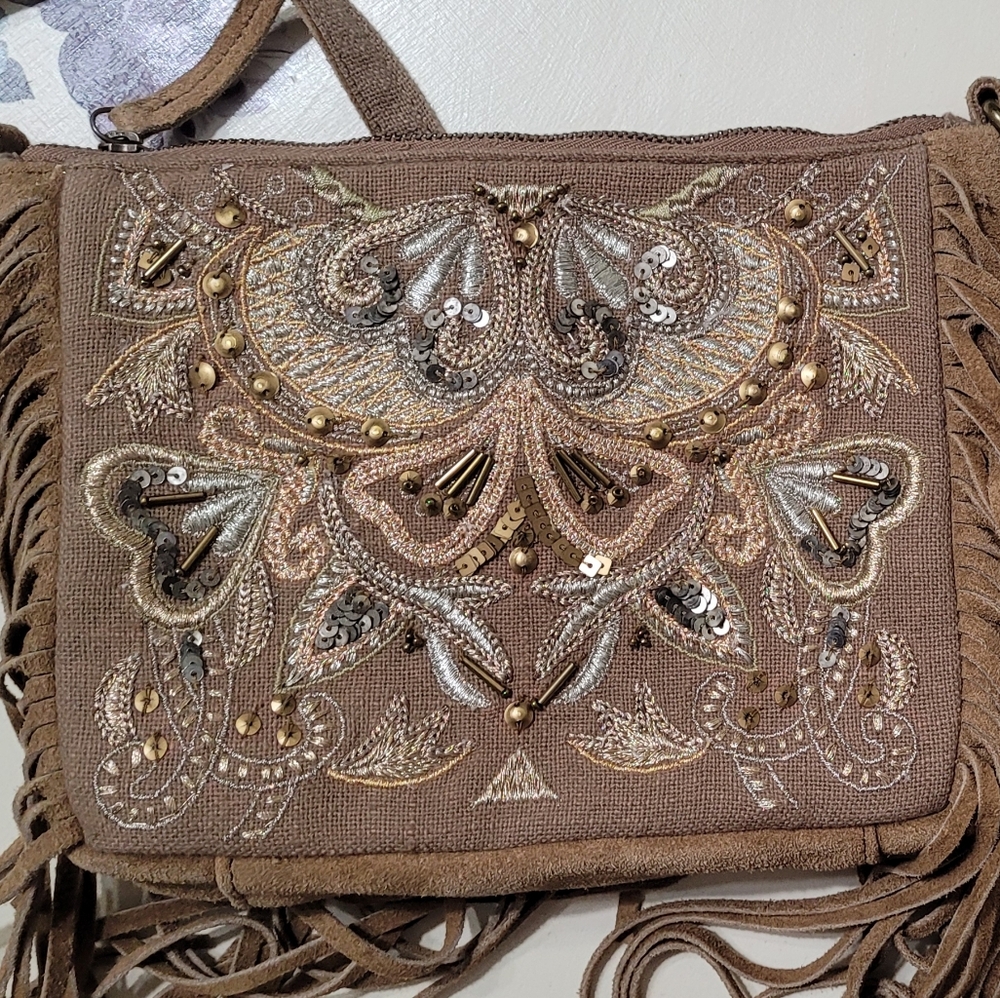 Shyanne Fringed Beaded Crossbody/Shoulder Purse